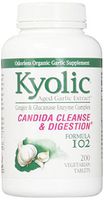 Kyolic Aged Garlic Extract Formula 102, Candida Cleanse and Digestion, 200 Vegetarian Tablets