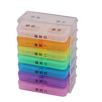 uxcell Plastic Household 28 Compartments Detachable Weekly Medicine Pill Box Multicolor