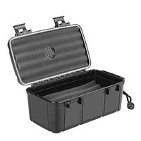 Travel Cigar Humidor Box, Black IP68 Waterproof Airtight Seal Crush Proof Cigar Holder Case for 15 Cigars
