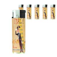 Refillable Electronic Lighter Set of 5 Pieces D-085 Italy Via Jet Clipper Pan American World's Most Experienced Airline