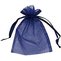 Organza Gift Bags Pouches Favors Weddings 5" X 4" Navy Bl 50 Pieces