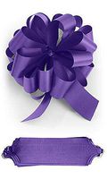 50 Purple Pull Bows 5 ½" 20 Loops Double Sided Satin Gift Wrap Wedding Bow
