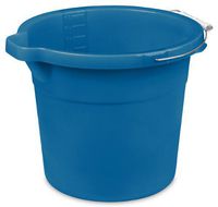 Sterilite 11234312 12 Quart/11.4 Liter Spout Pail, Blue Aquarium Pail w/ Wire Handle & White Grip, 12-Pack