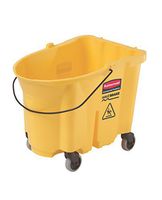 Rubbermaid Commercial  Yellow 35-Quart WaveBrake Mopping Bucket with Caster Kit, 1-Pack (FG757000)