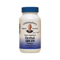 Dr. Christopher's Original Formulas - Herbal Iron Formula 450 Mg. - 100 Vegetarian Capsules