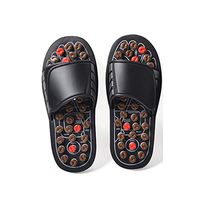 Shentesel Massager Foot Footwear Blood Activation Anti-Stress Reflexology Shoes Slipper - Brown 40