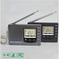Portable Shortwave Transistor Radio AM/FM Stereo with MP3 Player Recorder Support T-Flash Card and High Sensitivity All Band Portable Fm Radio Radio (Gray)