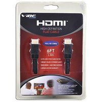 6' VIBE HDMI v1.3 (M) to HDMI (M) Video/Audio Flat Cable (Black) w/Gold-Plated Connectors - Retail