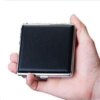 High Class Cigarette Case Cigarette Holder Black Metal Cigarette Tobacco Case Storage Box Holder (Black, M)