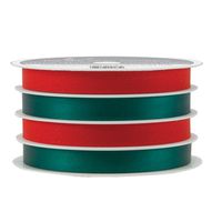 The Gift Wrap Company 4-Channel Classic Reversible Curling Ribbon, Red/Green