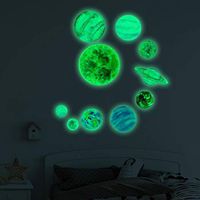 Xisheep Sticker 1, Glow in The Dark Round Planets Star PVC Stickers Kids Ceiling Wall Bedroom Garden Decor Home Decorations, for Home DIY Multicolor