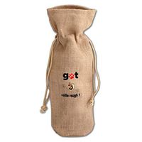 Got Collie Rough Dog Jute Burlap Wine Drawstring Bag Wine Sack Natural
