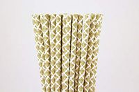 Gold Damask Paper Straws (25)