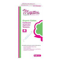 Maxim Organic Cotton Tampons, Cardboard Applicator, SUP, 14ct, No Chlorine/Dioxin/Chemical, FDA/ICEA Approved, Organic Natural Tampons, Biodegradable, Organic Tampons with Applicator, 1 Pack of 14