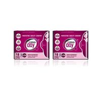 Genial Day Organic Cotton Unscented Eco Certified Super Absorbency Pad with Wings Featuring Odor Control Anion Strip Regular Flow - 2 Packs of 10