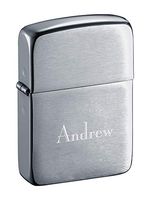 Zippo Personalized Brushed Chrome Lighter with Free Engraving