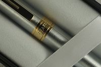 Cross Sheaffer 300 Brushed and Polished Barrel with Gold Appointments Spring Loaded and Fluid Clip Medium Ballpoint Pen