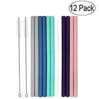 Mayunn 12Pcs Big Silicone Straws Reusable Silicone Straw with Cleaning Brush for 30oz Tumblers Yeti/Rtic