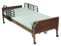 Drive Medical Semi Electric Bed with Half Rails and Therapeutic Support Mattress, Model - 15004BV-PKG-1-T
