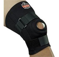 Ergodyne 16544 Large Black Proflex 620 Neoprene Ambidextrous Knee Sleeve with 2'' Hook and Loop Closure, Anterior Pad, Open Patella, (2) Lateral and (2) Medial Spiral Stays, 15.34 fl. oz.