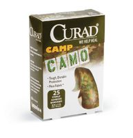 Curad Camo Fabric Adhesive Bandages - 0.75 X 3 - Camo Green ONE BOX