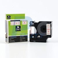 Red on White Tape Label Compatible for DYMO 45805 D1 19mm 7M 3/4" X 23'