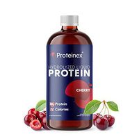 Liquid Protein Hydrolyzed by Proteinex 18 Grams of Protein 30 Oz No Fat, Sugar Free, No Carbs. Predigested Hydrolysate Supplement. Supports Recovery Surgery Treatment Muscles and Joints (30, Cherry)