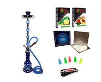4 Hose Hookah Pipe GREEN FIELDS Shisha Narghile Party Set w/ Four Hooka Hoses