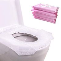 VANTIYAUS Disposable Toilet Mat 5-Pack(50 pcs) Plastic Sticker Plunger Hygienic Toilet,Travel Toilet Seat Cover Waterproof Tours Single