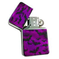 Goth Vampire Bats - Silver Lighter Windproof Flip-Top Refillable with tin Gift Box