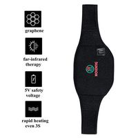 GDbow Waist Heating Belt Far Infrared Heated Waist Belt Pain Relief Therapy Made of High-Tech Graphene with USB Charging Cable and Pouch for Power Source