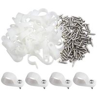 XLX 50PCS White Nylon R-Type Cable Clamp Fastener for 15.8mm (5/8") Dia Wire Tube Plastic Wire Cord Clip Fixer with 50 Pack Screws for Wire Management