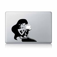 Princess Ariel Holding Apple The Little Mermaid Disney Apple Macbook Air Pro Laptop Vinyl Sticker Decal
