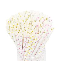 SinLoon Biodegradable Paper Straws - 100 PCS Star shape/Drinking Straws for Juice, Smoothies, Great for Baby Shower New Year Celebrations & Holiday Party Suppliers（Star）