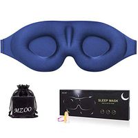 MZOO Sleep Eye Mask for Men Women, 3D Contoured Cup Sleeping Mask & Blindfold with Ear Plug, Concave Molded Night Sleep Mask, Block Out Light, Soft Comfort Eye Shade Cover for Travel Yoga Nap, Blue