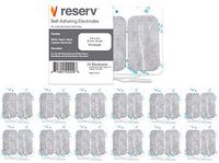 reserv 2" x 4" Rectangle Premium Re-Usable Self Adhesive Electrode Pads for TENS/EMS Unit, Fabric Backed Pads with Premium Gel (White Cloth and Latex Free) (24 Electrodes)
