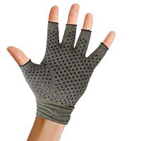 Pivit Anti-Slip Arthritis Gloves with Grips | Textured Fingerless Compression | Open Finger Hot Hand Typing Glove for Rheumatoid and Osteoarthritis | Arthritic Joint Pain & Cold Hands Relief (Medium)