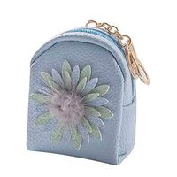 TREESTAR 1PCS Multi-Function Storage Bag Coin Purse Coin Bag Travel Wallet Cosmetic Bag (Blue Flower Style)