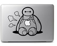 Big Hero 6 Baymax Leaking Air with Apple Logo - Macbook Air / Pro 13" 15" 17" Laptop Vinyl Decal Sticker