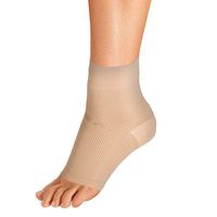 OrthoSleeve FS6 Compression Foot Sleeve (Single Sleeve) for Plantar Fasciitis, Heel Pain, Achilles Tendonitis and Swelling (Natural, Large)