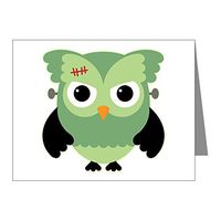 Note Cards (10 Pack) Spooky Little Owl Frankenstein Monster