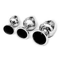 WENWING 3 Pcs Metal Crystal Round Shaped Base Amal Plug for Couples Shower Enema Six Toys