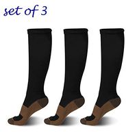 Toosell Copper Knee High Compression Socks Black for Men & Women，20-30mmHg, Best for Running,Athletic,Medical,Pregnancy and Travel