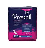 Prevail Daily Pads Bladder Control Pad 11 Inch Length Moderate Absorbency Polymer Core, PV-914/2, Adult Female, Bag of 54