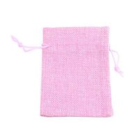 NBEADS 5 Pcs 9.05" Long Burlap Packing Pouches with Drawstring, Linen Burlap Pouches Gift Bags Small Candy Pouch Gunny Sack Bags for Christmas Party Wedding Favors Jewelry Bags, Pearl Pink