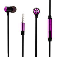 Reiko Bass in Ear Headphones with Mic in Wired Headset for Universal - Hot Pink