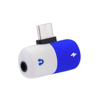 Headphone Jack Adapter Compatible for Samsung Galaxy Note 10+ Plus 2 in 1 Dual Splitter Earphone Dongle Connector Convertor 3.5mm Audio and Charger Aux Headset Adapter Cable Accessories (Blue)