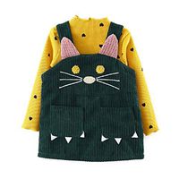 MINGLIFE Baby Girls Casual Dress Cotton Long Sleeve Christmas Party Shirt Tunic Dress Green