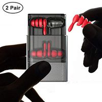 Hamkaw Noise Cancelling Ear Plugs, Reusable Silicone Ear Plugs High Fidelity Sound Reduction for Sleeping, Swimming, Concert, Travel, Shooting, 2 Pairs