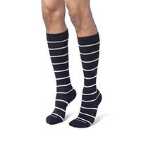 COMRAD | Premium and Stylish Compression Socks for Multipurpose Wear (Indigo/White Stripe, Medium)
